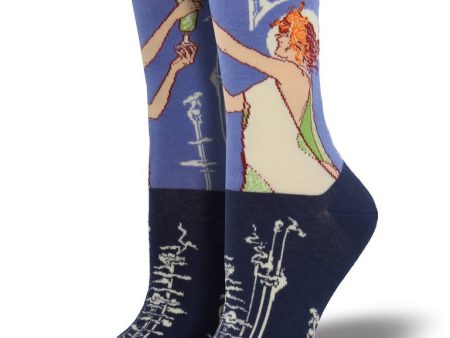 SockSmith Women Crew Absinthe Girl Periwinkle Online Sale