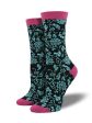 SockSmith Bamboo Women Crew Porcelain Black Fashion