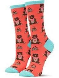 SockSmith Women Crew Time For A Pic-A-Nic Papaya Hot on Sale