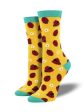 SockSmith Bamboo Women Crew Ladybug Bright Yellow Fashion