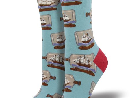 SockSmith Women Crew Ship In A Bottle For Sale