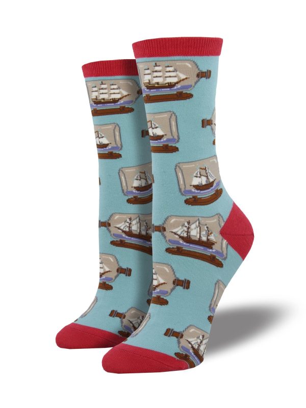 SockSmith Women Crew Ship In A Bottle For Sale