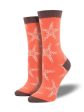 SockSmith Bamboo Women Crew Sea Star Vermillion Cheap