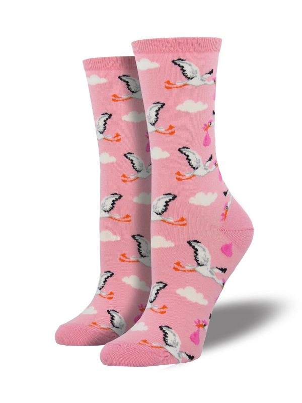 SockSmith Women Crew Special Delivery Pink Discount