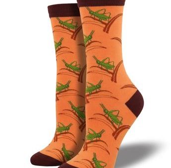 SockSmith Bamboo Women Crew Grasshopper Peach Hot on Sale