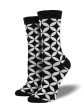 SockSmith Bamboo Women Crew Black and White Circle Lock Online Sale