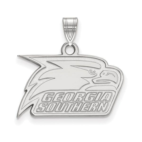 14k White Gold Georgia Southern U Small Mascot Logo Pendant Sale