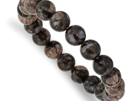 10mm Agate Beaded Stretch Bracelet, 6.5 Inch Online now