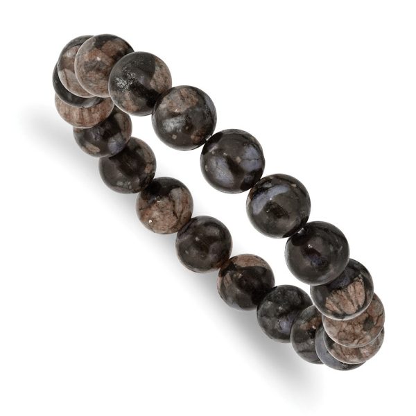 10mm Agate Beaded Stretch Bracelet, 6.5 Inch Online now