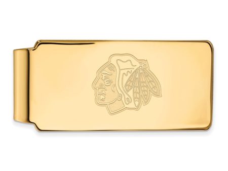 10k Yellow Gold NHL Chicago Blackhawks Money Clip For Cheap