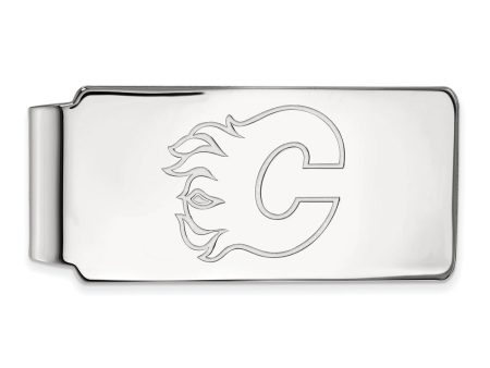 10k White Gold NHL Calgary Flames Money Clip For Discount