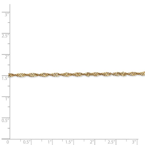 2mm, 14k Yellow Gold, Singapore Chain Bracelet Discount