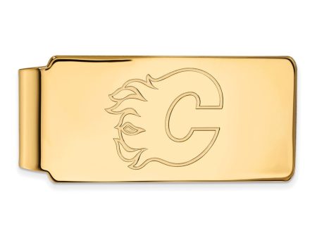 10k Yellow Gold NHL Calgary Flames Money Clip For Sale