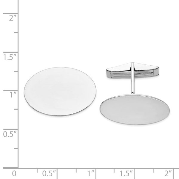 14K Yellow or White Gold Polished Oval Cuff Links, 23 x 16mm Cheap