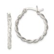 Twisted, Polished and Textured Silver Earring Hoop Set - 3 Pairs For Sale