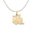 14k Yellow Gold Medium Flat Toy Train (18mm) Necklace Sale