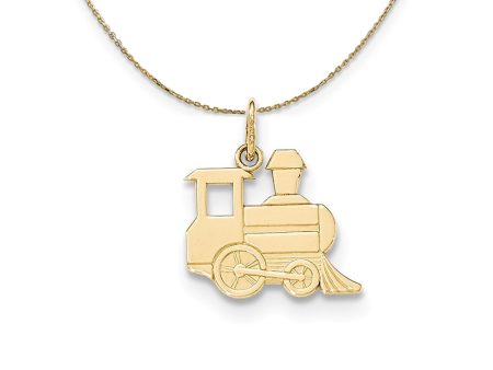 14k Yellow Gold Medium Flat Toy Train (18mm) Necklace Sale