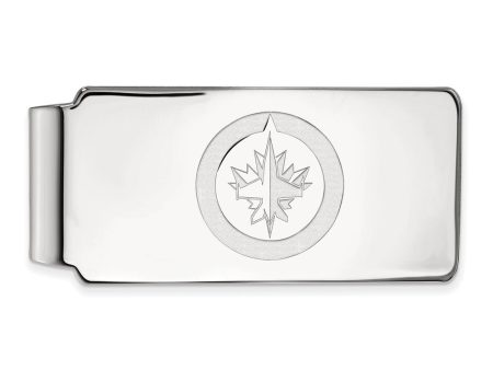 14k White Gold NHL Winnipeg Jets Money Clip For Cheap