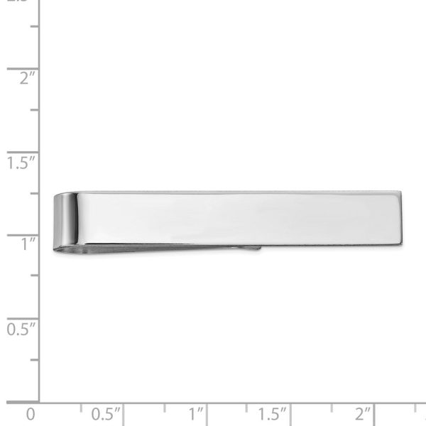 14K White Gold Polished Tie Bar, 50mm Online Sale