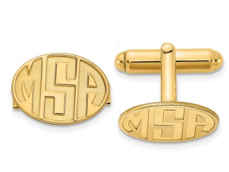 Personalized Recessed Monogram Oval Cuff Links, 17 x 12mm Sale