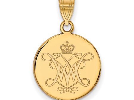 10k Yellow Gold William and Mary Medium Disc Pendant Online now