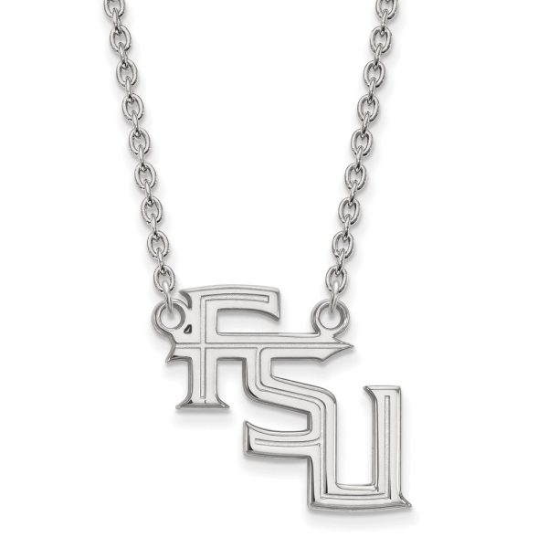 Sterling Silver Florida State Large  FSU  Pendant Necklace on Sale