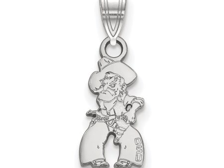 10k White Gold Oklahoma State Small Pendant Online Hot Sale