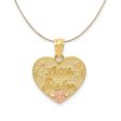 14k Two Tone Gold Little Sister Heart Necklace Supply