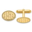 Personalized Raised Initials Oval with Border Cuff Links, 17 x 12mm Supply