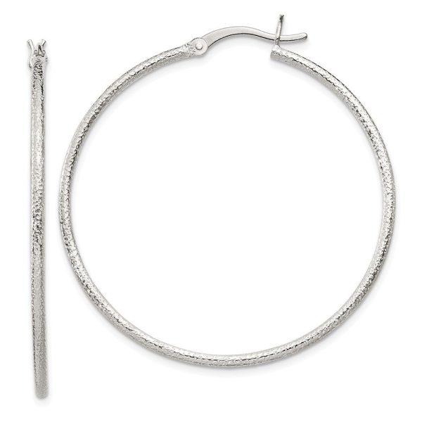 Twisted, Polished and Textured Silver Earring Hoop Set - 3 Pairs For Sale