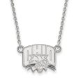 10k White Gold Ohio U Small Pendant Necklace For Sale