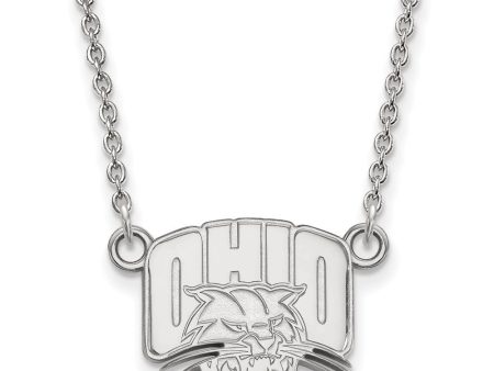 10k White Gold Ohio U Small Pendant Necklace For Sale