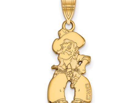 10k Yellow Gold Oklahoma State Large Mascot Pendant Fashion