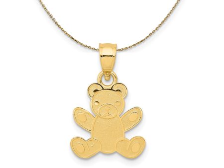 14k Yellow Gold Polished Teddy Bear (11mm) Necklace Fashion