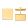 14K Yellow or White Gold Polished Square Cuff Links, 17mm Discount