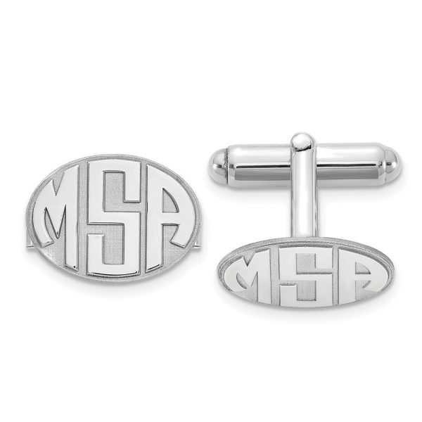 Personalized Raised Monogram Oval Cuff Links, 17 x 12mm Supply