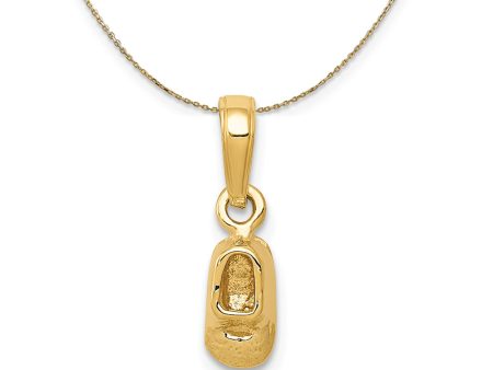 14k Yellow Gold Textured Baby Shoe 5 x 15mm Necklace Cheap