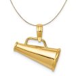 14k Yellow Gold 3D Polished Megaphone Necklace Fashion