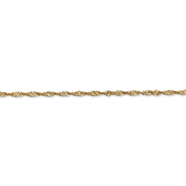 2mm, 14k Yellow Gold, Singapore Chain Bracelet Discount