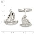 Sterling Silver Sailboat Cuff Links, 15 x 21mm Online now