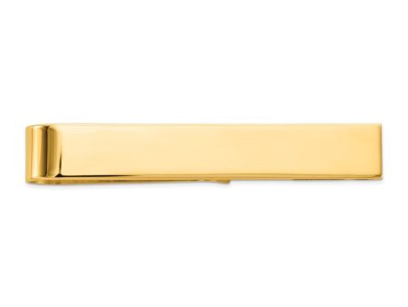 14K Yellow Gold Polished Tie Bar, 50mm For Cheap