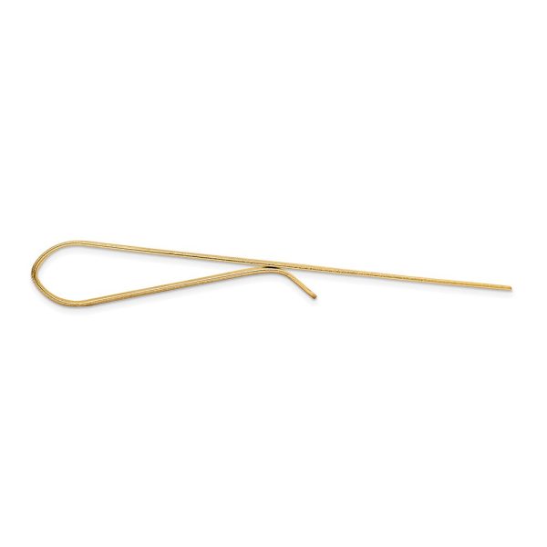 14K Yellow Gold Engravable Wave Grooved Tie Bar, 50mm Online Hot Sale