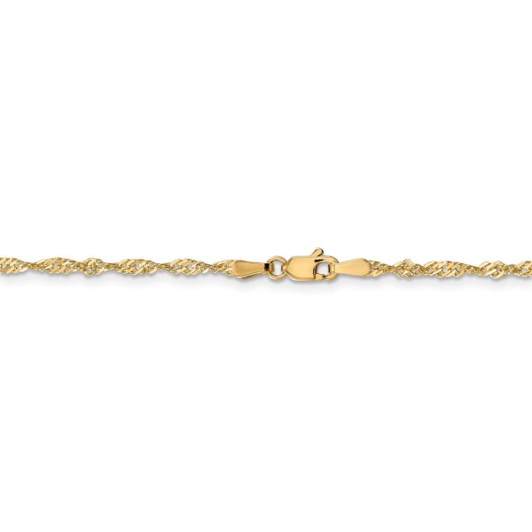 2mm, 14k Yellow Gold, Singapore Chain Bracelet Discount