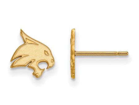 10k Yellow Gold Texas State University XS (Tiny) Post Earrings on Sale