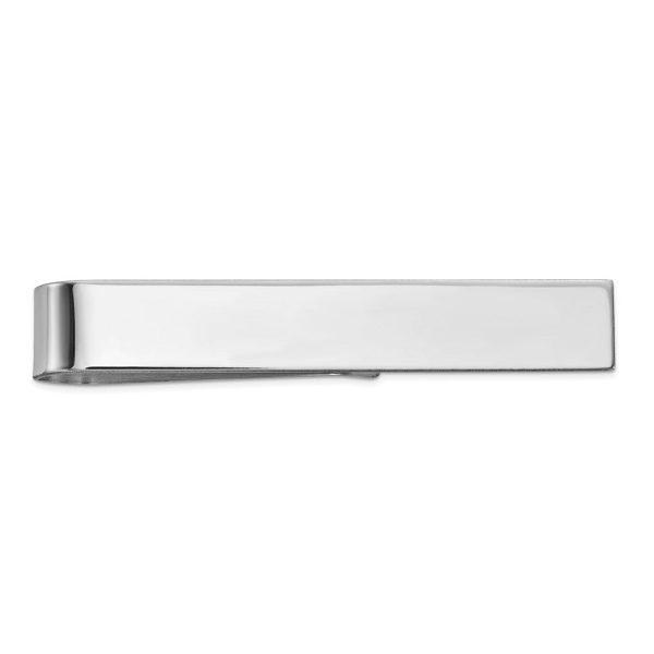 14K White Gold Polished Tie Bar, 50mm Online Sale