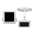 Sterling Silver & Black Onyx Square Cuff Links, 15mm Online Hot Sale