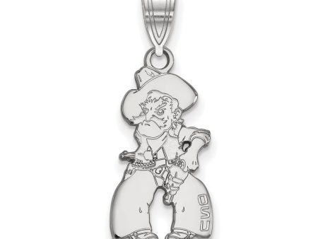 10k White Gold Oklahoma State Large Mascot Pendant Discount