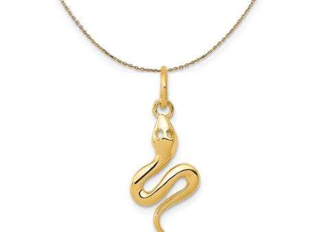 14k Yellow Gold Polished 3D Snake Necklace Online now