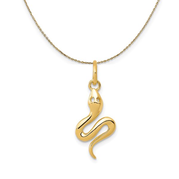 14k Yellow Gold Polished 3D Snake Necklace Online now