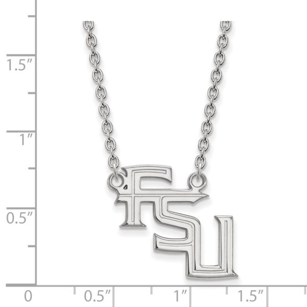 Sterling Silver Florida State Large  FSU  Pendant Necklace on Sale